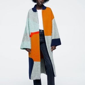 Gorgeous colorblock sweater coat…NWT